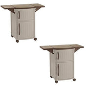 Outdoor Patio Prep Serving Station Cabinet 2 Pack Easy Assembly Resin Construction 40" Serving Space Grilling Accessory Storage