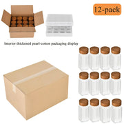 Acacia covered glass seasoning bottle Square Seasoning Storage Bottles Kitchen Salt Spices Ground Pepper Sealing Tools