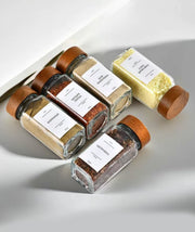 Acacia covered glass seasoning bottle Square Seasoning Storage Bottles Kitchen Salt Spices Ground Pepper Sealing Tools