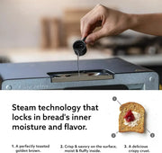 BALMUDA-Steam Oven Toaster, 5 Cooking Modes, Sandwich Bread, Artisan Bread.