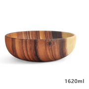 Leeseph Salad Bowls, Wooden Salad Bowls, Large Acacia Wood Serving Bowl for Fruits, Salad, Eco-friendly