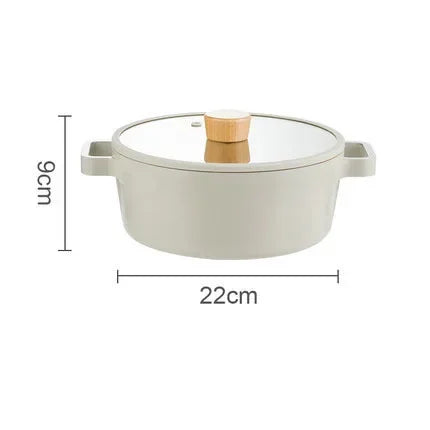 Ceramic Non Stick Pot Set Pan Fry Pan Stew Pot Electromagnetic Stove Gas Stove Universal Kitchen Single Piece Sales Cookware