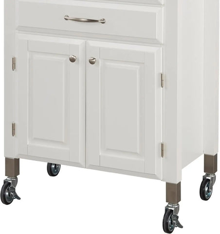 Home Styles Black Prep and Serve Kitchen Cart with Natural Top, Locking Casters, Two Drawers, Two Storage Cabinets