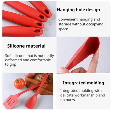 10 PCS Silicone Cookware Set Kitchen Cooking Tools Baking Tools Tableware Silicone Shovel Spoon Scraper Kitchen Accessories