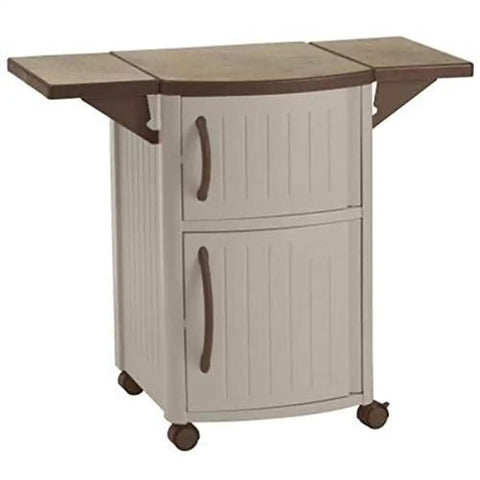 Outdoor Patio Prep Serving Station Cabinet 2 Pack Easy Assembly Resin Construction 40" Serving Space Grilling Accessory Storage