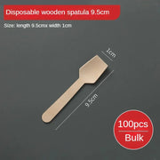 Disposable Wooden Spoon Set Wooden Knife Fork Cake Dessert Spoon Fruit Fork Ice Cream Spoon Biodegradable Commercial Tableware