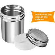 Stainless Steel Powder Sifter with Lid, Coffee Powdered Sugar, Cocoa Flour Shaker, Baking Supplies, Kitchen Supplies