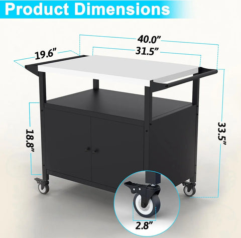 able with Storage, Stainless Steel Grill Cart, Outdoor Kitchen Island Prep Stand Station,Blackstone Griddle Stand, BBQ Serving C