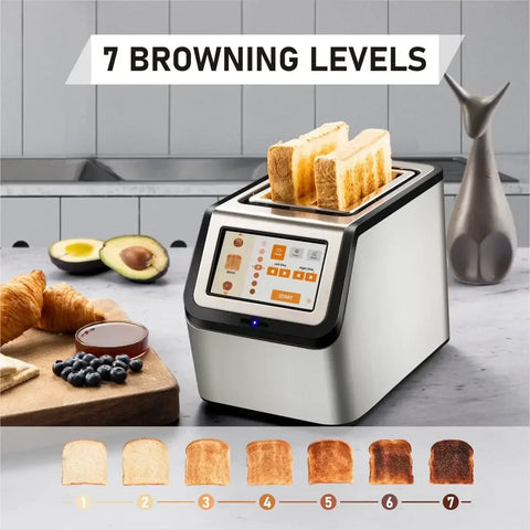 Smart Toaster, KETIAN Touch Screen Toaster 2 Slice,High-speed Automatic Settings, Bagel English Muffins Toast Pastry Waffles Bre