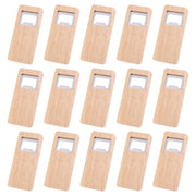 50Pcs Wood Beer Bottle Opener Wooden Handle Corkscrew Stainless Steel Square Openers Bar Kitchen Accessories Party Gift