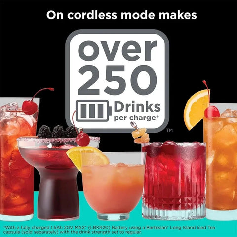 y BLACK+DECKER Cordless Cocktail Maker Machine and Drink Maker for Bartesian capsules (