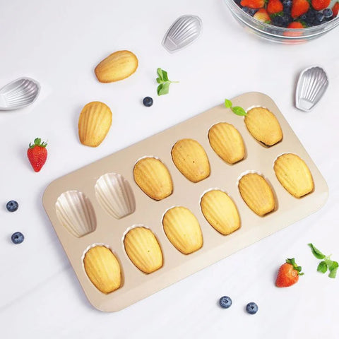 Baking Accessories Versatile 12-cup Madeleine Pan Cake Tools Cake Baking Must-have Mini Cake Molds Metal Mini Cake Mould Durable