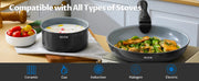 Induction Cookware with Healthy Ceramic Coating, Nonstick Pots and Pans Set 13pcs with Detachable Handles