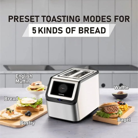 Smart Toaster, KETIAN Touch Screen Toaster 2 Slice,High-speed Automatic Settings, Bagel English Muffins Toast Pastry Waffles Bre