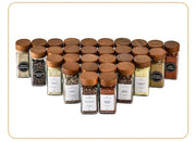 Acacia covered glass seasoning bottle Square Seasoning Storage Bottles Kitchen Salt Spices Ground Pepper Sealing Tools